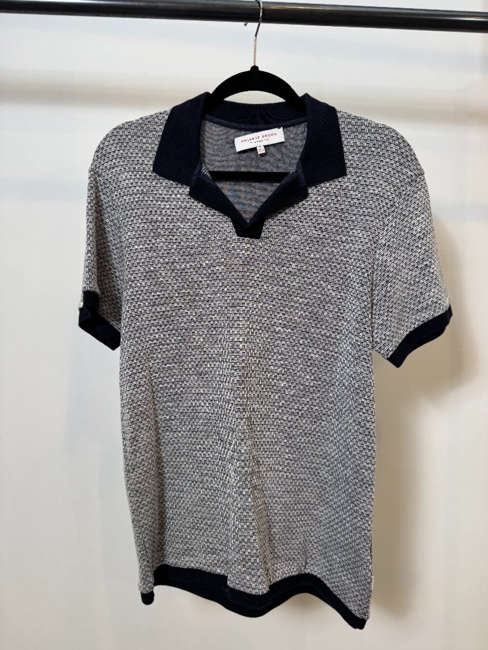 Orlebar Brown Textured Open Collar Polo Shirt